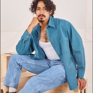 Big Bud Press Oversized Overshirt in Marine Blue